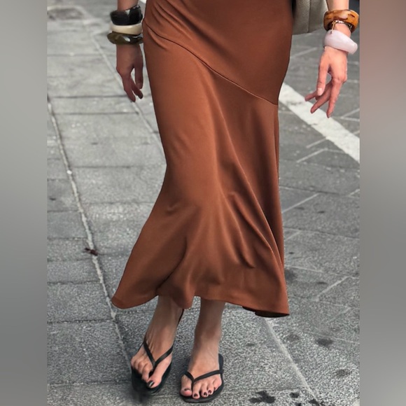 Zara NWT Asymmetrical Sleeveless Maxi Ruched Bodycon Contoured Fishtail Dress - Picture 9 of 16